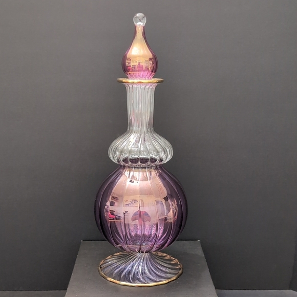 Vintage Egyptian Hand blown Art Glass Decanter with Stopper. - Picture 1 of 6
